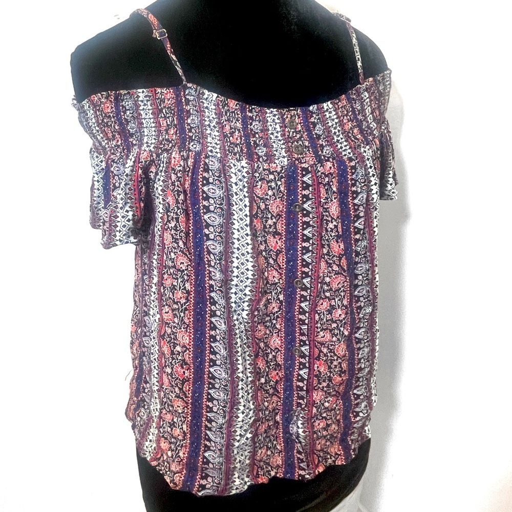 Twine & String Off the Shoulder Top Juniors XL / Women’s Small Boho Floral Top